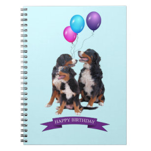 Bernese Mountain Dogs Happy Birthday Notitieboek