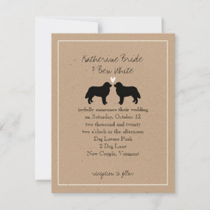 Bernese Mountain Dogs Wedding Invitation Kaart