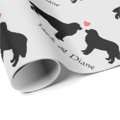 Bernese Mountain Dogs Wedding met aangepaste tekst Cadeaupapier (Rol Hoek)