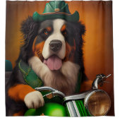Bernese Mountain Driving Bike St. Patrick's Day Douchegordijn (Voorkant)