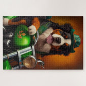 Bernese Mountain Driving Bike St. Patrick's Day Legpuzzel (Horizontaal)