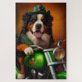 Bernese Mountain Driving Bike St. Patrick's Day Legpuzzel (Verticaal)