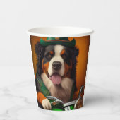 Bernese Mountain Driving Bike St. Patrick's Day Papieren Bekers (Achterkant)
