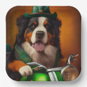 Bernese Mountain Driving Bike St. Patrick's Day Papieren Bordje (Voorkant)