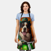 Bernese Mountain Driving Bike St. Patrick's Day Schort (Gedragen)