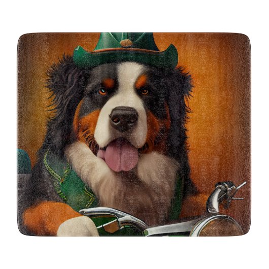 Bernese Mountain Driving Bike St. Patrick's Day Snijplank (Voorkant)