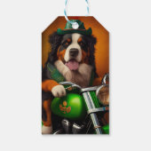 Bernese Mountain fiets St. Patrick's Day Cadeaulabel (Achterkant)
