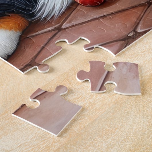 Bernese Mountain Fireplace with Christmas Lights Legpuzzel (Zijkant)