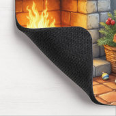 Bernese Mountain Fireplace with Christmas Lights Muismat (Hoek)