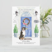 Bernese Mountain Front door Moving Announement Kaart (Staand voorkant)