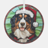 Bernese Mountain Glas in lood Kerst Glas Ornament (Voorkant)