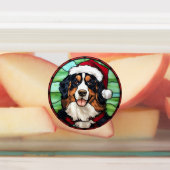 Bernese Mountain Glas in lood Kerst Labels (Aangebracht)