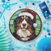 Bernese Mountain Glas in lood Kerst Papieren Bordje (Feest)