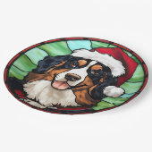 Bernese Mountain Glas in lood Kerst Papieren Bordje (Gekanteld)
