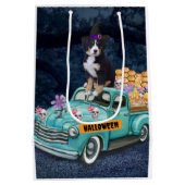 Bernese Mountain Halloween Truck Scary Night Medium Cadeauzakje (Achterkant)