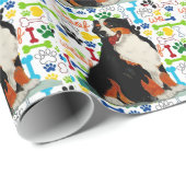 Bernese Mountain-hond met zwoerd Cadeaupapier (Rol Hoek)