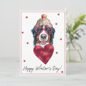 Bernese Mountain Hondenliefhebber Valentijn Gift Feestdagenkaart (Staand voorkant)