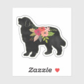 Bernese Mountain Hondenras Boho Floral Silhouette Sticker (Vel)