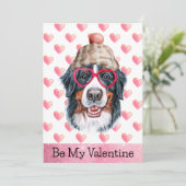 Bernese Mountain I Wof You Dog Valentijnsdag Feestdagenkaart (Staand voorkant)