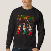 Bernese Mountain in Sock Xmas Reindeer Santa Elf D Trui (Voorkant)