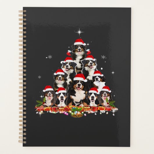 Bernese Mountain Kerstboom Hond Santa Kerstmis Fun Planner (Voorkant)
