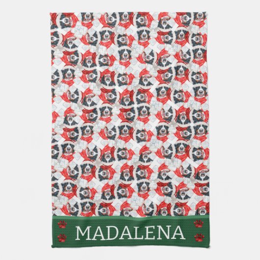 Bernese Mountain Kersthond Theedoek (Verticaal)