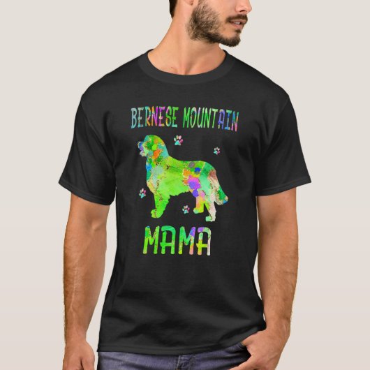 Bernese Mountain Mama Colorful Dog mama T-shirt (Voorkant)