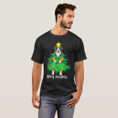 Bernese Mountain met kerstboom D-Og M-Om Dad T-shirt (Voorkant volledig)