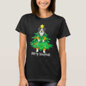 Bernese Mountain met kerstboom D-Og M-Om Dad T-shirt (Voorkant)