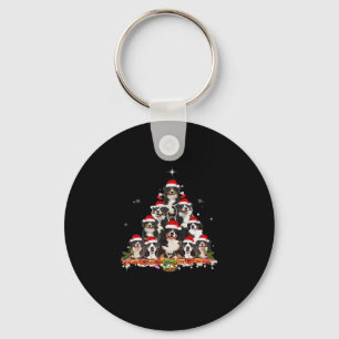 Bernese Mountain met kerstboom Dog Santa Xmas Fun Sleutelhanger
