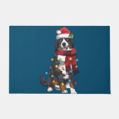Bernese Mountain met kerstlicht Funny Dog Lover Deurmat (Voorkant)
