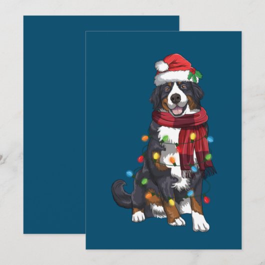 Bernese Mountain met kerstlicht Funny Dog Lover Kaart (Voorkant / Achterkant)
