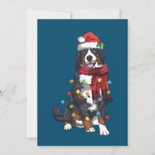 Bernese Mountain met kerstlicht Funny Dog Lover Kaart