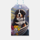 Bernese Mountain op een peddel: Een Schilderachtig Cadeaulabel (Voorkant)