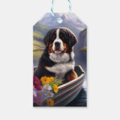 Bernese Mountain op een peddel: Een Schilderachtig Cadeaulabel (Achterkant)