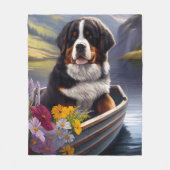 Bernese Mountain op een peddel: Een Schilderachtig Fleece Deken (Voorkant)