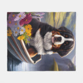 Bernese Mountain op een peddel: Een Schilderachtig Fleece Deken (Voorkant (Horizontaal))