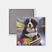 Bernese Mountain op een peddel: Een Schilderachtig Magneet (Voorkant / Achterkant)