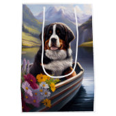 Bernese Mountain op een peddel: Een Schilderachtig Medium Cadeauzakje (Achterkant)