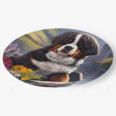 Bernese Mountain op een peddel: Een Schilderachtig Papieren Bordje (Gekanteld)