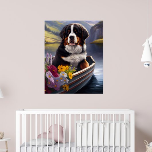 Bernese Mountain op een peddel: Een Schilderachtig Poster (Kinderkamer 2)
