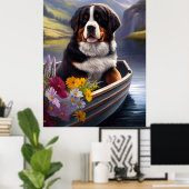Bernese Mountain op een peddel: Een Schilderachtig Poster (Thuiskantoor)