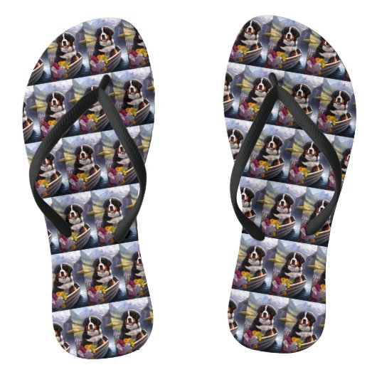 Bernese Mountain op een peddel: Een Schilderachtig Teenslippers (Voetbed)