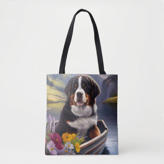 Bernese Mountain op een peddel: Een Schilderachtig Tote Bag (Voorkant)