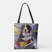 Bernese Mountain op een peddel: Een Schilderachtig Tote Bag (Achterkant)