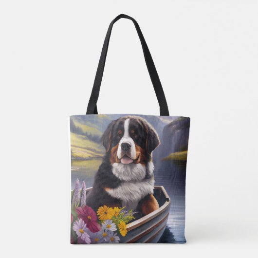 Bernese Mountain op een peddel: Een Schilderachtig Tote Bag (Achterkant)