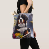 Bernese Mountain op een peddel: Een Schilderachtig Tote Bag (Dichtbij)