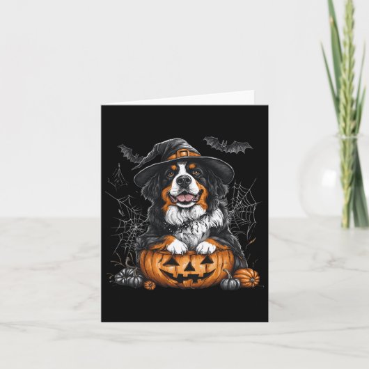 Bernese Mountain Pumpkin Halloween Thanksgiving Me Kaart (Voorkant)
