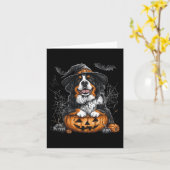 Bernese Mountain Pumpkin Halloween Thanksgiving Me Kaart (Gele Bloem)