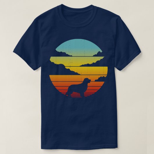 Bernese Mountain Retro  Sunset 60s 70s voor T-shirt (Design voorkant)